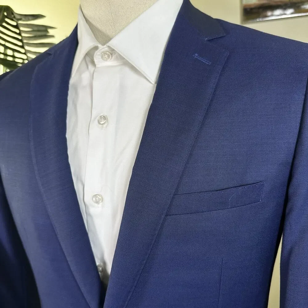 Paul Betenly Sport coat Blazer Men 40L Cobalt Blue Wool Lanificio Filarte Italy